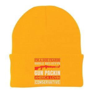 I'm A God Fearin Bible Believin Gun Packin America Lovin Conservative Knit Cap Winter Beanie