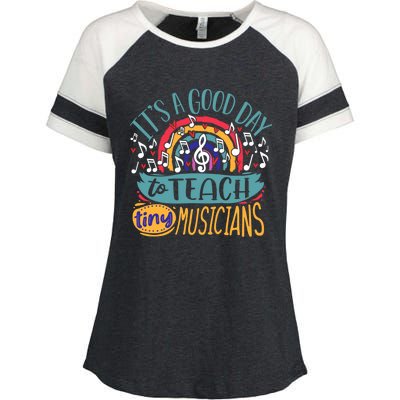 It's A Good Day To Teach Tiny Musicians Music Teacher Gift Enza Ladies Jersey Colorblock Tee