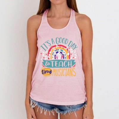 It's A Good Day To Teach Tiny Musicians Music Teacher Gift Women's Knotted Racerback Tank