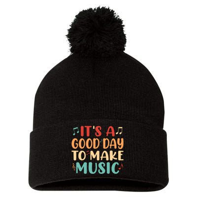 Its A Good Day To Make Music Musician Band Music Teacher Pom Pom 12in Knit Beanie