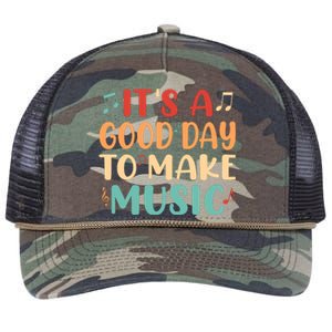 Its A Good Day To Make Music Musician Band Music Teacher Retro Rope Trucker Hat Cap