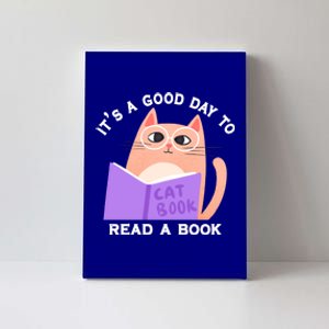 It's A Good Day To Read A Book Cat Kitty Reading Book Cool Gift Canvas