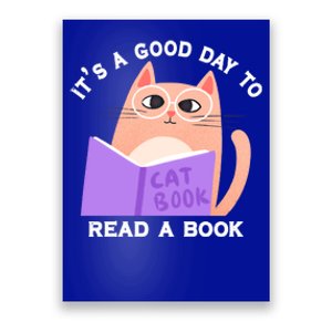 It's A Good Day To Read A Book Cat Kitty Reading Book Cool Gift Poster