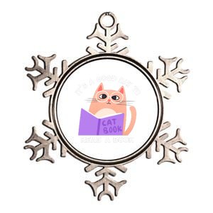 It's A Good Day To Read A Book Cat Kitty Reading Book Cool Gift Metallic Star Ornament