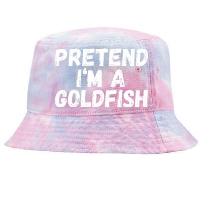 Im A Goldfish Pretend Im A Goldfish Costume Funny Halloween Costume Tie-Dyed Bucket Hat