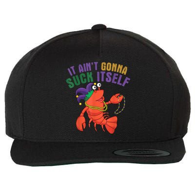 It Aint Gonna Suck Itself Crawfish Mardi Gras Funny Wool Snapback Cap