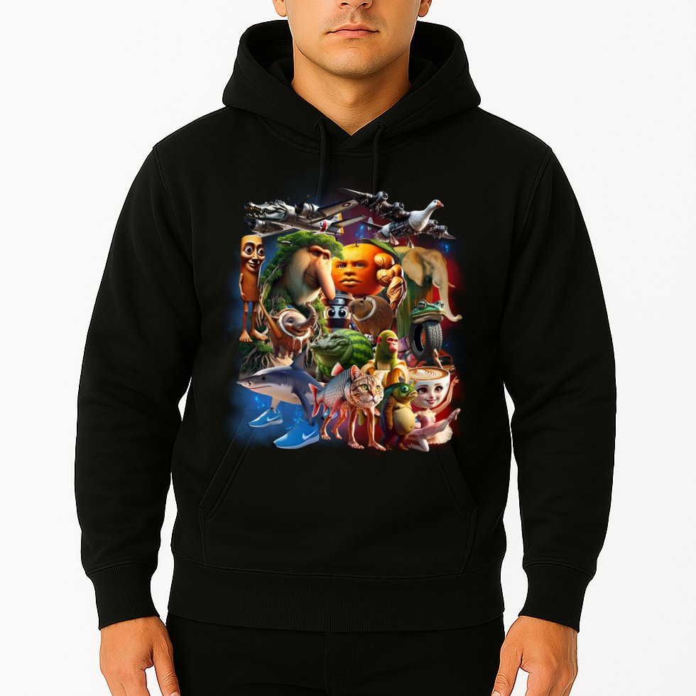 Italian-Brainrot AI Generated Animals Gen Z Hoodie