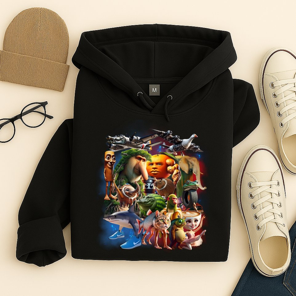 Italian-Brainrot AI Generated Animals Gen Z Hoodie