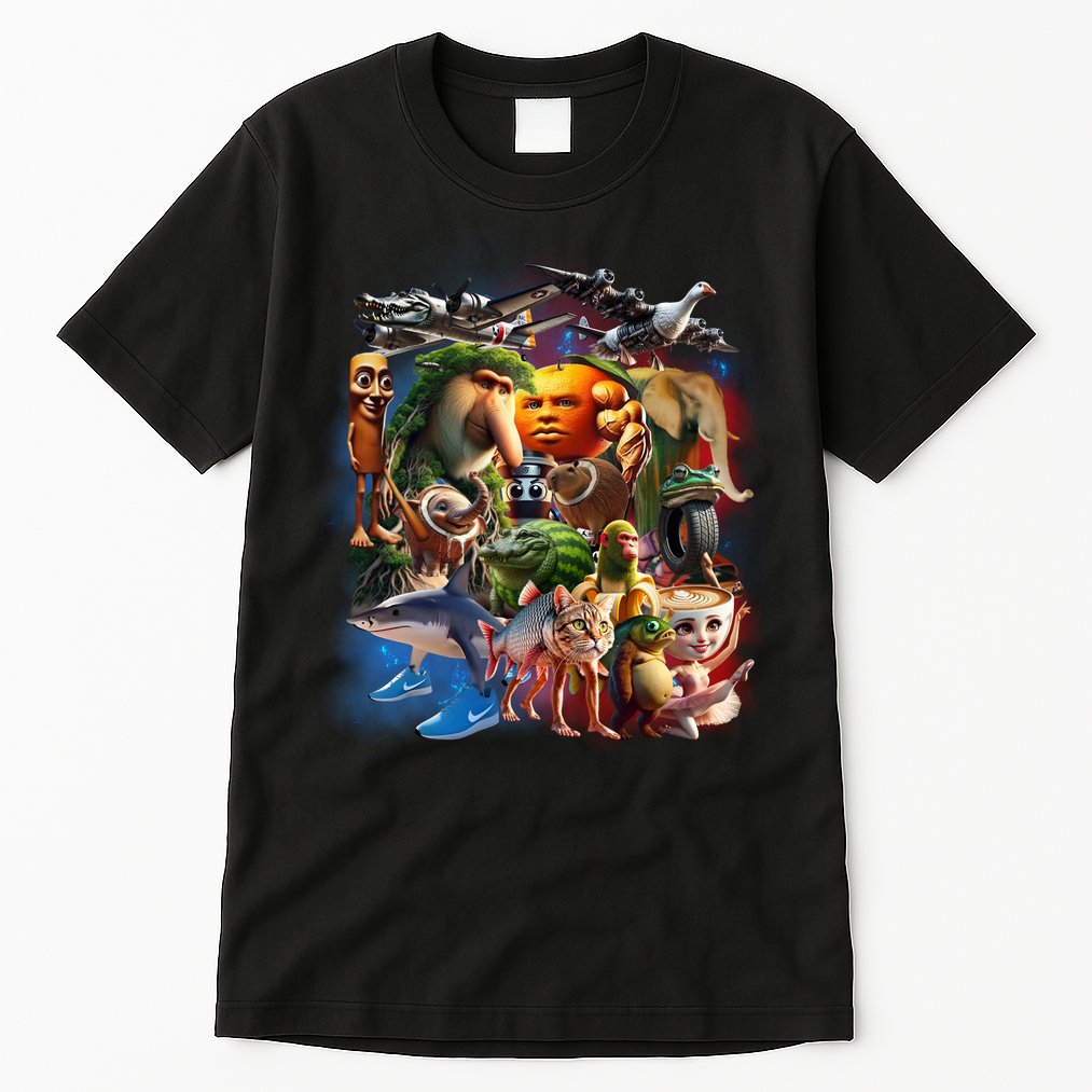 Italian-Brainrot AI Generated Animals Gen Z Tall T-Shirt