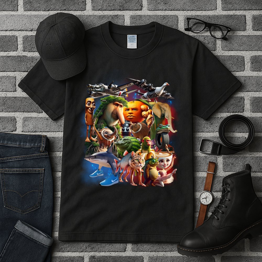 Italian-Brainrot AI Generated Animals Gen Z Tall T-Shirt