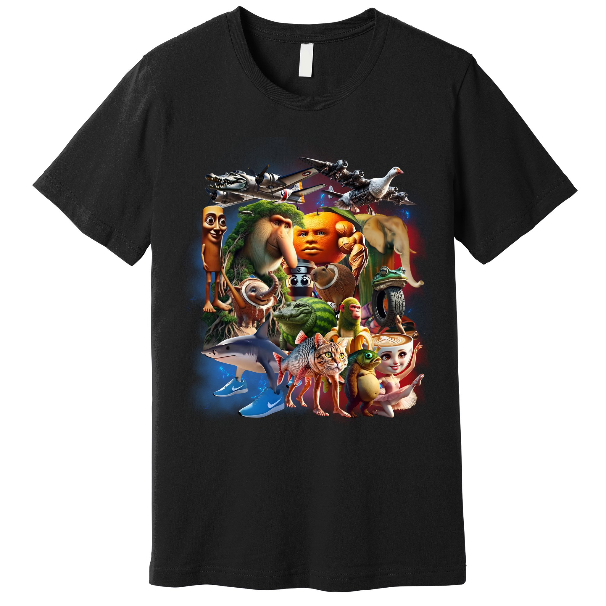 Italian-Brainrot AI Generated Animals Gen Z Premium T-Shirt