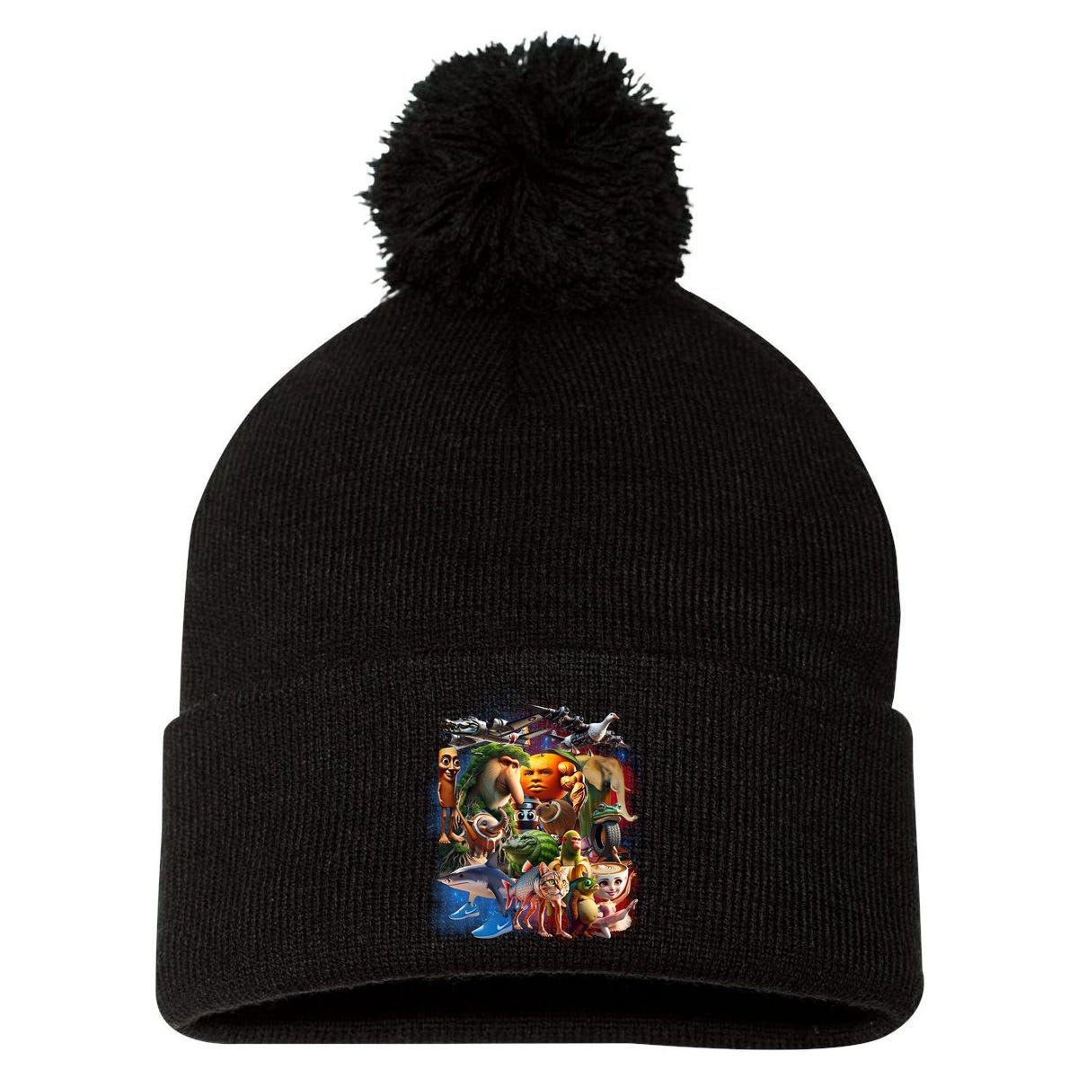 Italian-Brainrot AI Generated Animals Gen Z Pom Pom 12in Knit Beanie