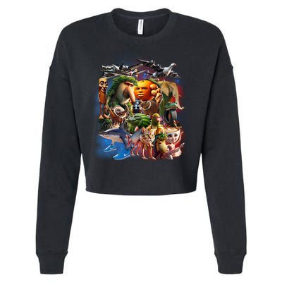 Italian-Brainrot AI Generated Animals Gen Z Cropped Pullover Crew
