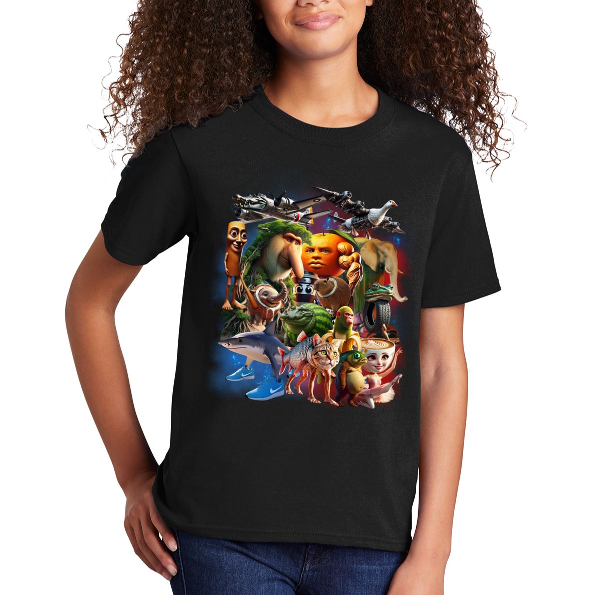 Italian-Brainrot AI Generated Animals Gen Z Kids T-Shirt