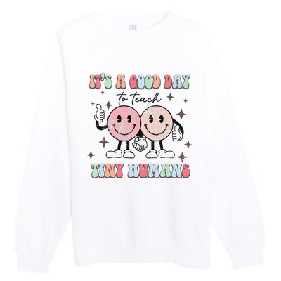 It's a good day to teach tiny humans retro happy face Premium Crewneck Sweatshirt