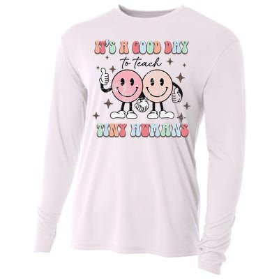 It's a good day to teach tiny humans retro happy face Cooling Performance Long Sleeve Crew