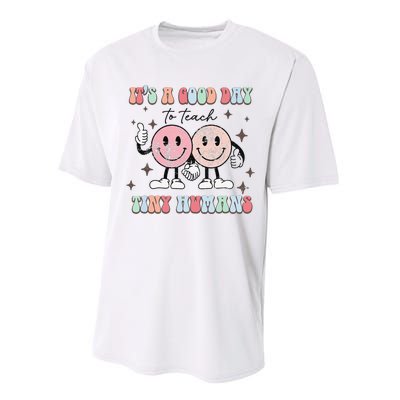 It's a good day to teach tiny humans retro happy face Performance Sprint T-Shirt