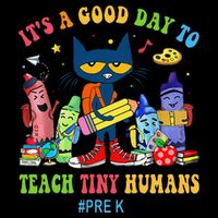 It's A Good Day To Teach Tiny Humans PreK Cat Teacher Lover Drawstring Bag