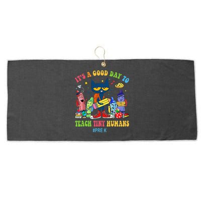 It's A Good Day To Teach Tiny Humans PreK Cat Teacher Lover Large Microfiber Waffle Golf Towel