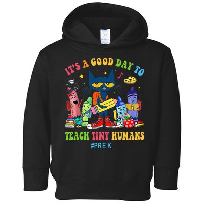 It's A Good Day To Teach Tiny Humans PreK Cat Teacher Lover Toddler Hoodie