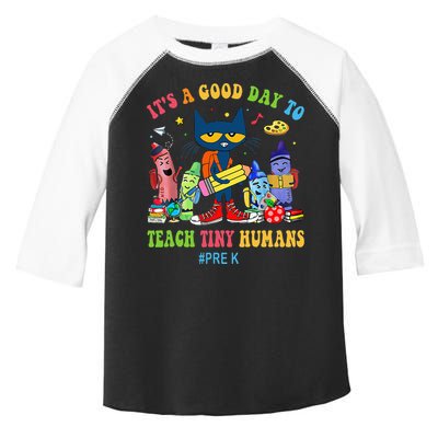 It's A Good Day To Teach Tiny Humans PreK Cat Teacher Lover Toddler Fine Jersey T-Shirt