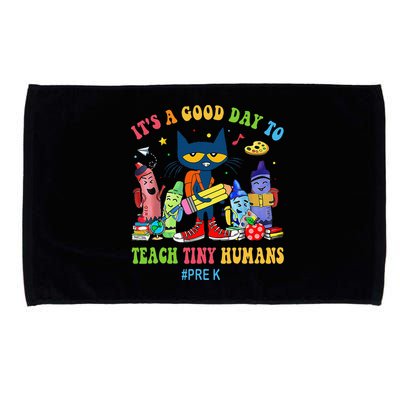 It's A Good Day To Teach Tiny Humans PreK Cat Teacher Lover Microfiber Hand Towel