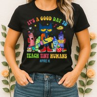It's A Good Day To Teach Tiny Humans PreK Cat Teacher Lover Womens T-Shirt