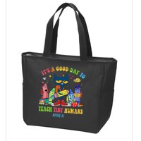 It's A Good Day To Teach Tiny Humans PreK Cat Teacher Lover Zip Tote Bag