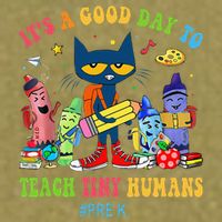 It's A Good Day To Teach Tiny Humans PreK Cat Teacher Lover Garment-Dyed Women's Muscle Tee