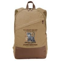 IM A Grumpy Old Lady If You DonT Want Sarcastic Answer Cat Cotton Canvas Backpack
