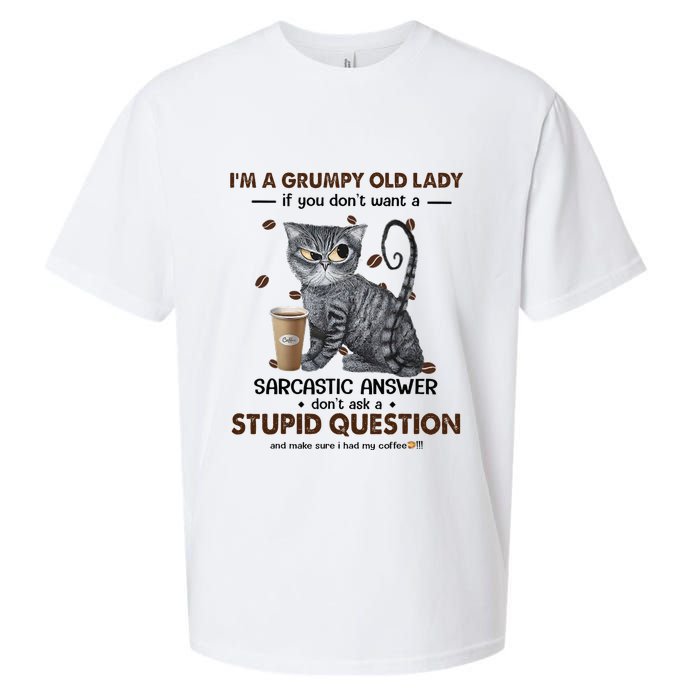 IM A Grumpy Old Lady If You DonT Want Sarcastic Answer Cat Sueded Cloud Jersey T-Shirt