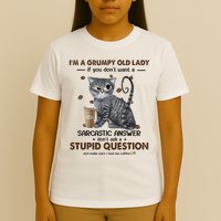 IM A Grumpy Old Lady If You DonT Want Sarcastic Answer Cat T-Shirt
