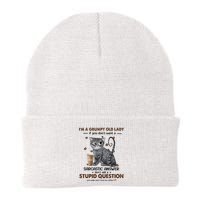 IM A Grumpy Old Lady If You DonT Want Sarcastic Answer Cat Beanie