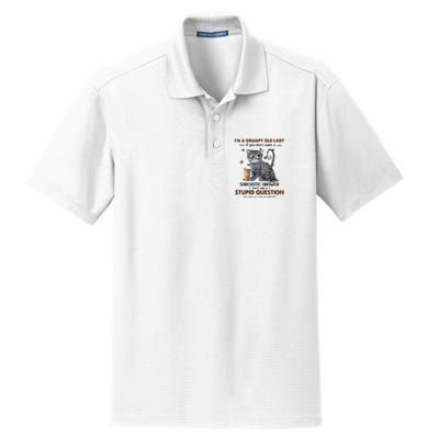 IM A Grumpy Old Lady If You DonT Want Sarcastic Answer Cat Dry Zone Grid Polo