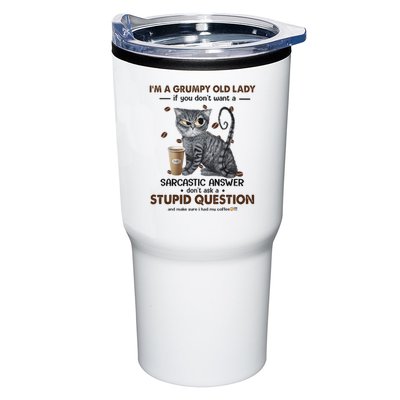 IM A Grumpy Old Lady If You DonT Want Sarcastic Answer Cat Tumbler