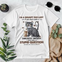 IM A Grumpy Old Lady If You DonT Want Sarcastic Answer Cat Premium T-Shirt