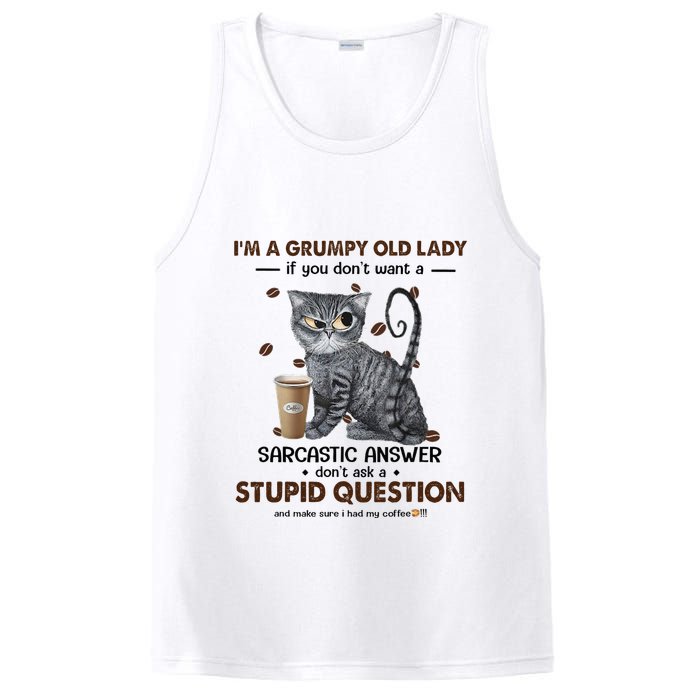 IM A Grumpy Old Lady If You DonT Want Sarcastic Answer Cat PosiCharge Competitor Tank