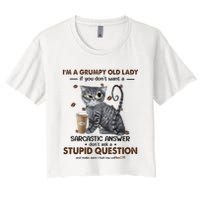 IM A Grumpy Old Lady If You DonT Want Sarcastic Answer Cat Crop Top