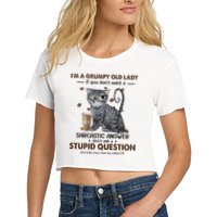 IM A Grumpy Old Lady If You DonT Want Sarcastic Answer Cat Crop Top