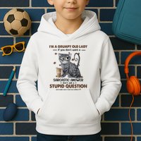 IM A Grumpy Old Lady If You DonT Want Sarcastic Answer Cat Kids Hoodie