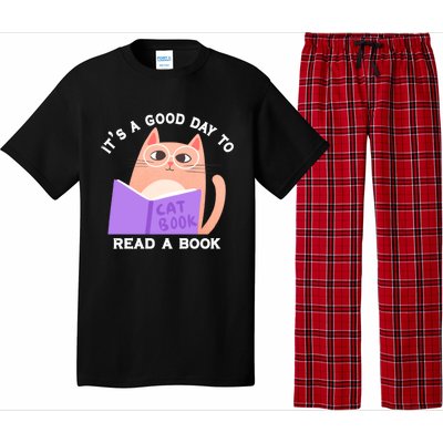 It's A Good Day To Read A Book Cat Kitty Reading Book Cute Gift Pajama Set