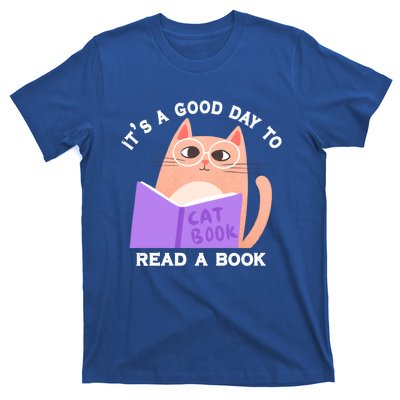 It's A Good Day To Read A Book Cat Kitty Reading Book Cute Gift T-Shirt