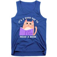 It's A Good Day To Read A Book Cat Kitty Reading Book Cute Gift Tank Top