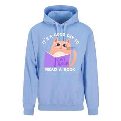 It's A Good Day To Read A Book Cat Kitty Reading Book Cute Gift Unisex Surf Hoodie