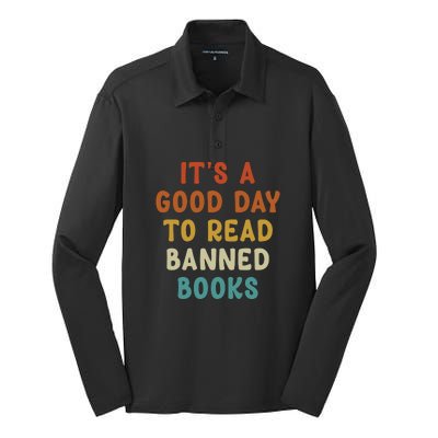 Its A Good Day To Read Banned Books Silk Touch Performance Long Sleeve Polo