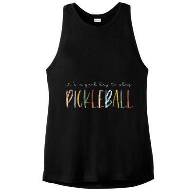 It's A Good Days To Play Pickleball Dink Player Pickleball Ladies PosiCharge Tri-Blend Wicking Tank