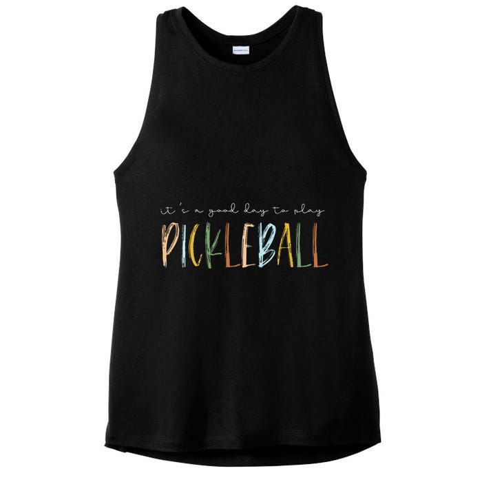 It's A Good Days To Play Pickleball Dink Player Pickleball Ladies PosiCharge Tri-Blend Wicking Tank