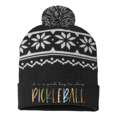 It's A Good Days To Play Pickleball Dink Player Pickleball USA-Made Snowflake Beanie