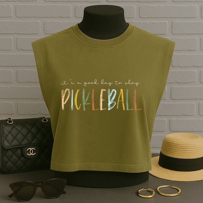 It's A Good Days To Play Pickleball Dink Player Pickleball Garment-Dyed Women's Muscle Tee