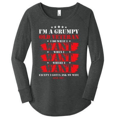 Im A Grumpy Old Veteran Funny Veteran Wife Women's Perfect Tri Tunic Long Sleeve Shirt